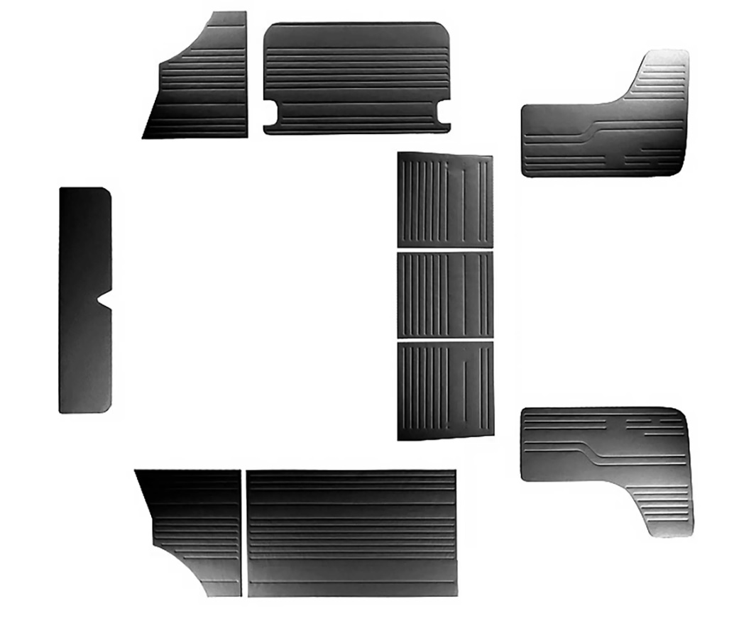 DOOR CARD INTERIOR SET BAY WINDOW 1970-1979 FULL VAN BLACK VINYL