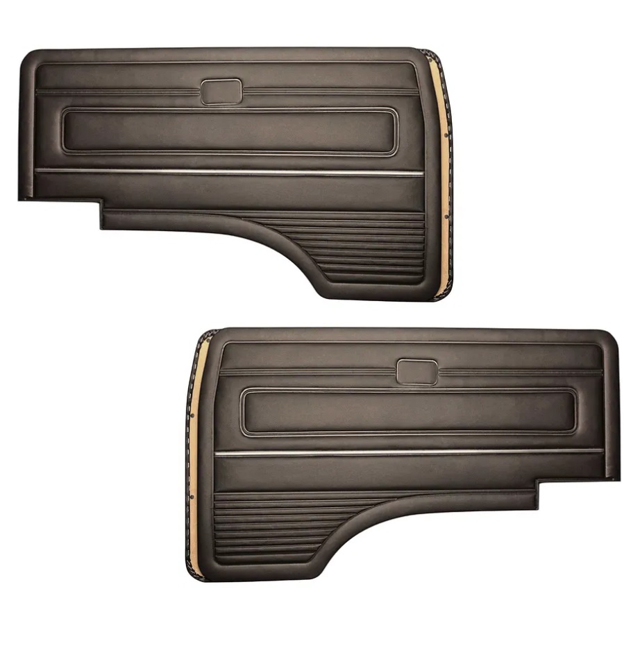 DOOR CARD INTERIOR SET TYPE 25 1980-1990 BLACK FRONT CHROME