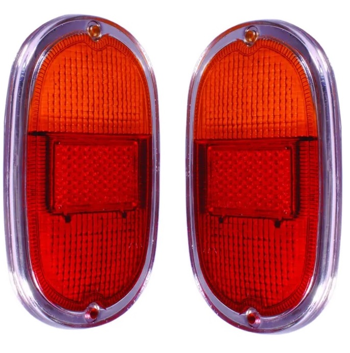 REAR LAMP LENS VW BAY WINDOW SPLIT SCREEN 62-71 SILVER TRIM