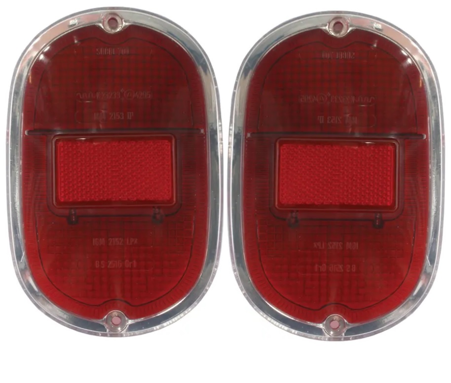 REAR LAMP LENS VW BAY WINDOW SPLIT SCREEN 62-71 US SPEC SILVER TRIM