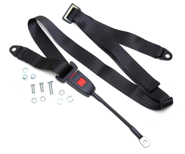 SEATBELT 3 POINT MODERN BUCKLE TYPE 25 1980-1990 BLACK