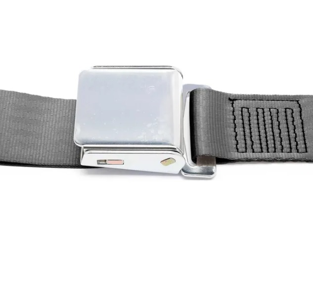 SEATBELT 3 POINT AIRCRAFT BUCKLE BEETLE -1979 GREY INERTIA