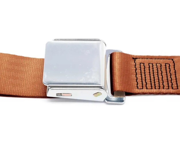 SEATBELT 2 POINT AIRCRAFT BUCKLE BEETLE -1979 TAN