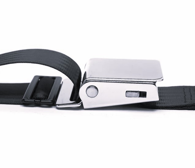 SEATBELT 2 POINT AIRCRAFT BUCKLE BEETLE -1979 BLACK