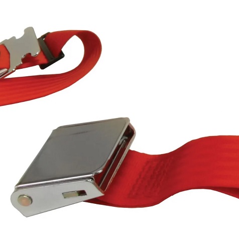 SEATBELT 3 POINT AIRCRAFT BUCKLE BEETLE -1979 RED INERTIA