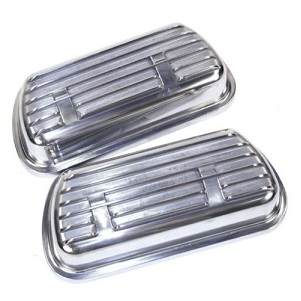 Alluminium Finned Clip On Rocker Covers Pair Complete