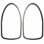 REAR LAMP LENS CHROME TRIM KIT VW BEETLE 68-73