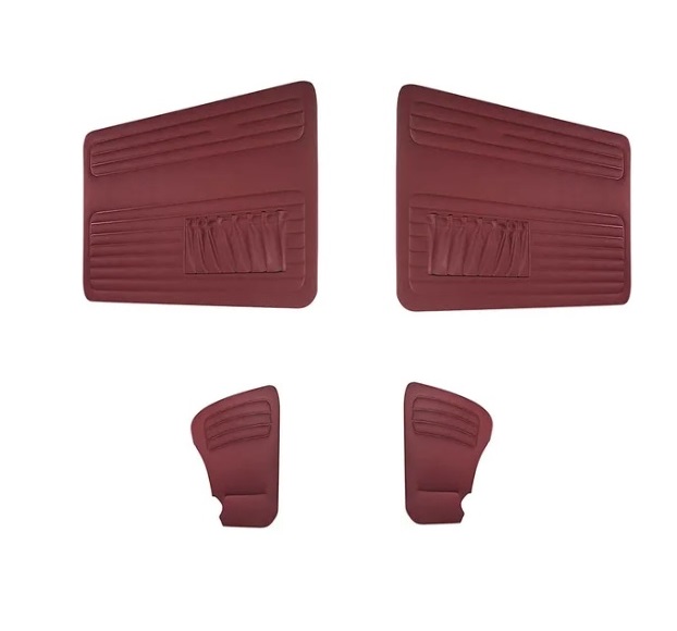DOOR CARD INTERIOR SET BEETLE 1968-1979 WITH POCKETS BURGUNDY