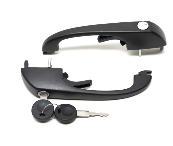 DOOR HANDLE FRONT VW TYPE 25 80-90 BLACK MATCHING PAIR
