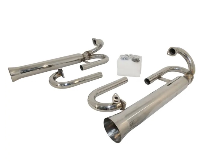 DUAL CANNON EXHAUSTS VW BEETLE BUGGY BAJA STAINLESS STEEL WITH BAFFLES EMPI