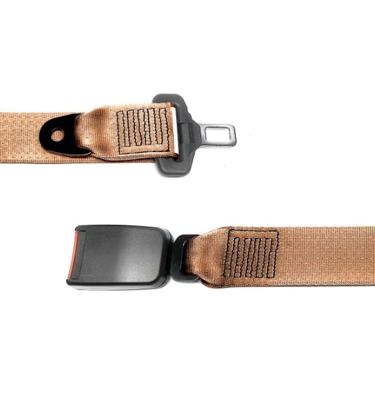 SEATBELT 3 POINT MODERN BUCKLE BEETLE -1979 TAN